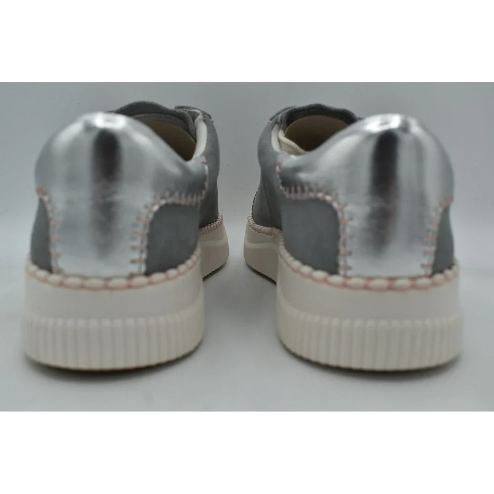 Sofft Frazier Sneakers Womens 7.5 Chambray Grey Silver Whipstitch NWB